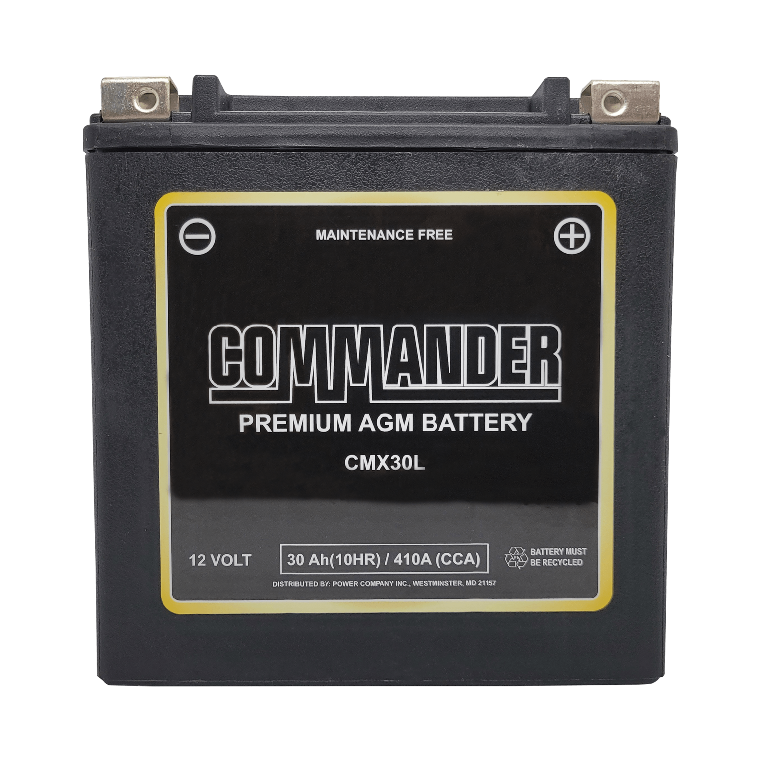 Commander CMX30L AGM Maintenance Free Battery | Battery Warehouse ...