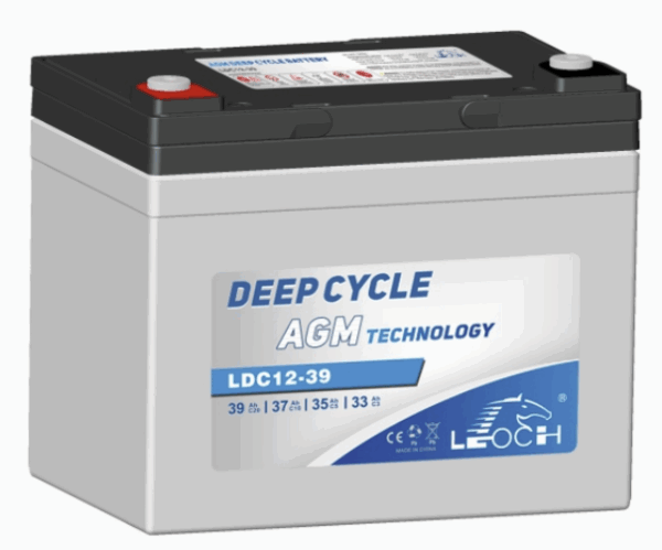 Leoch AGM Deep Cycle 12V 39Ah U1 Battery B Term