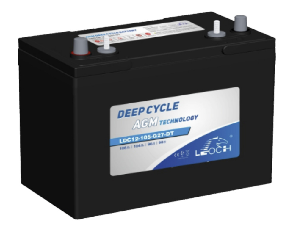 Leoch Group 27M 12V 105AH AGM Deep Cycle Batt Dual Term