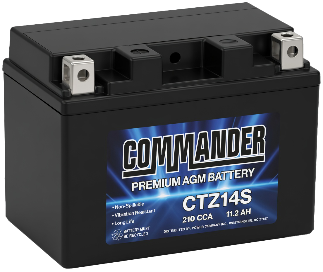 Commander CTZ14S 210CCA 11.2Ah Motorcycle Battery